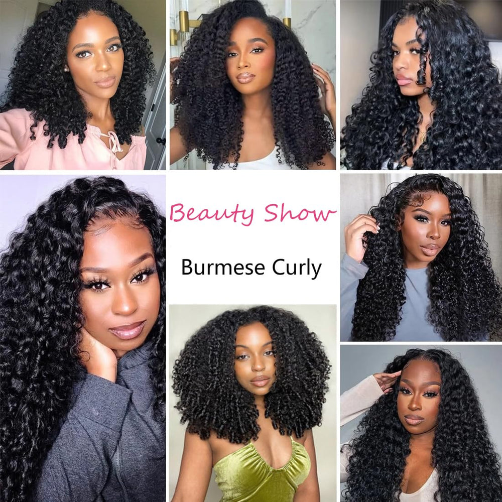 Megeen Burmese Curly Bundles 3c4a virgin hair for color-safe styling.
