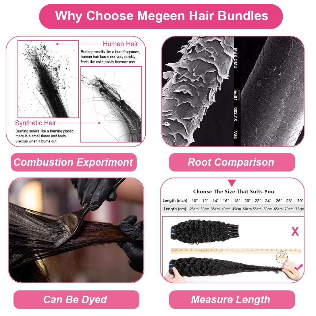 Megeen Burmese Curly Bundles double-machine-weft for reduced shedding.