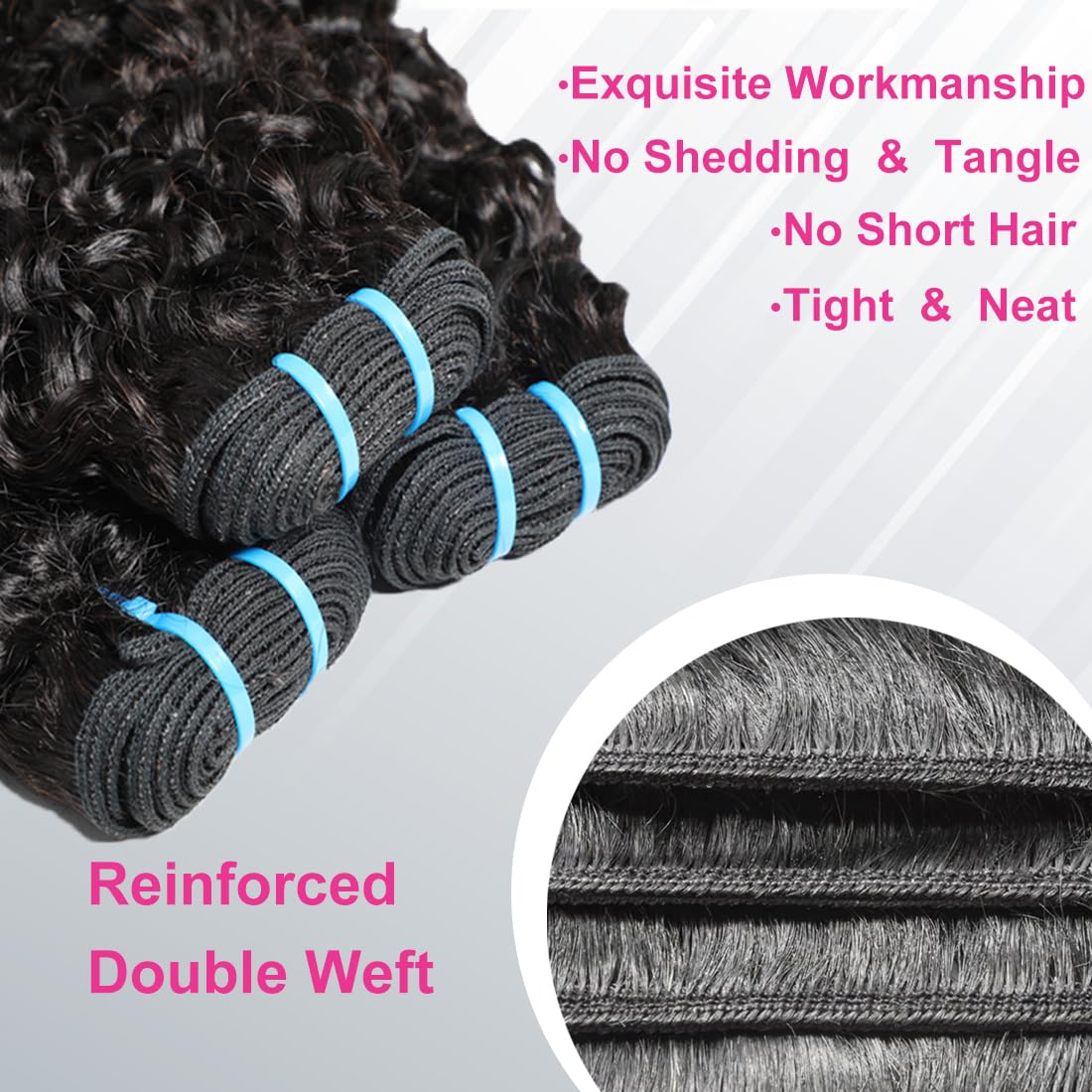 Megeen Burmese Curly Bundles dye and perm friendly for customization.