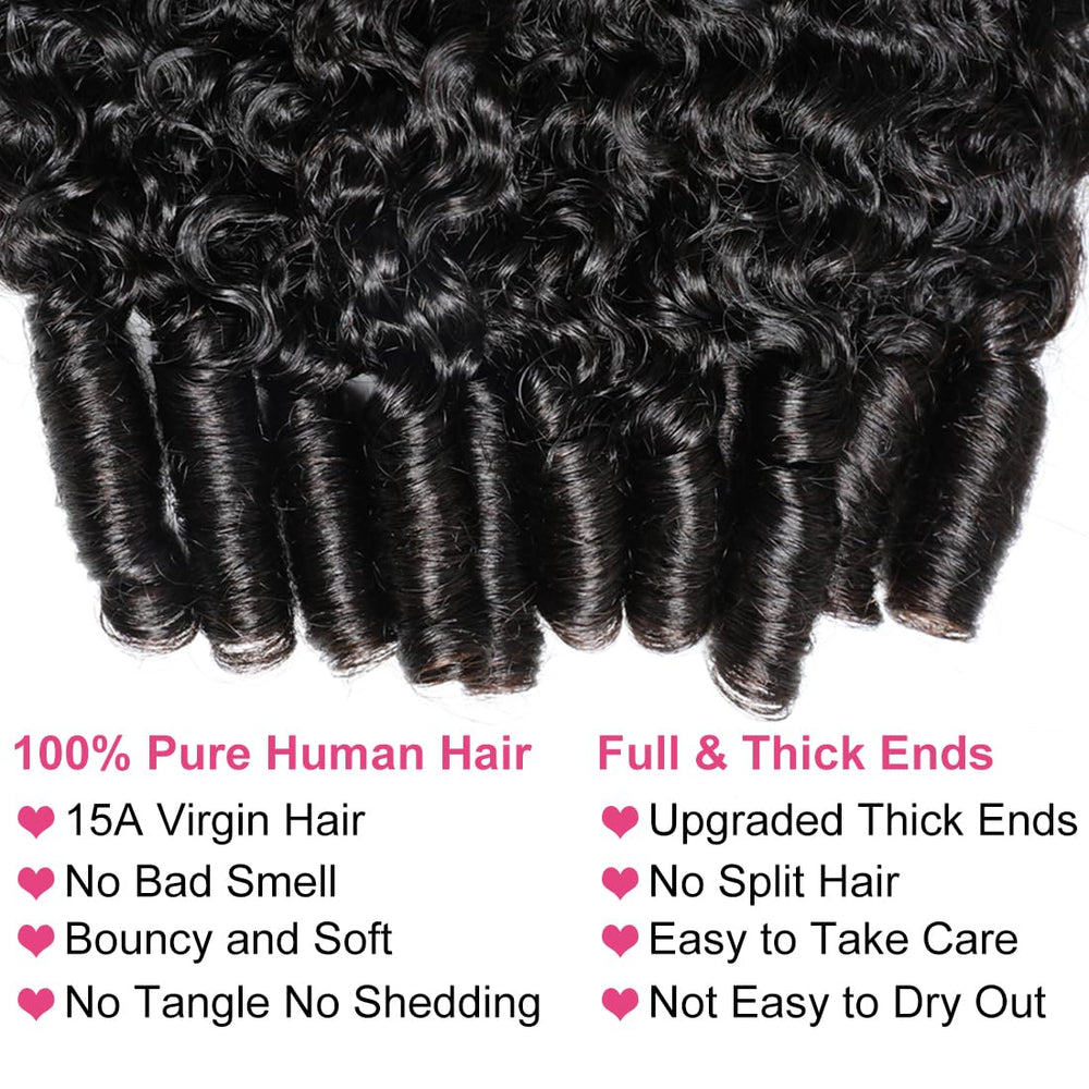 Megeen Burmese Curly Bundles spiral-end curl for defined, bouncy texture.