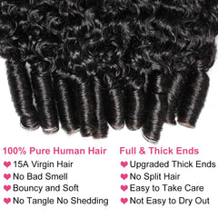 Megeen Burmese Curly Bundles spiral-end curl for defined, bouncy texture.
