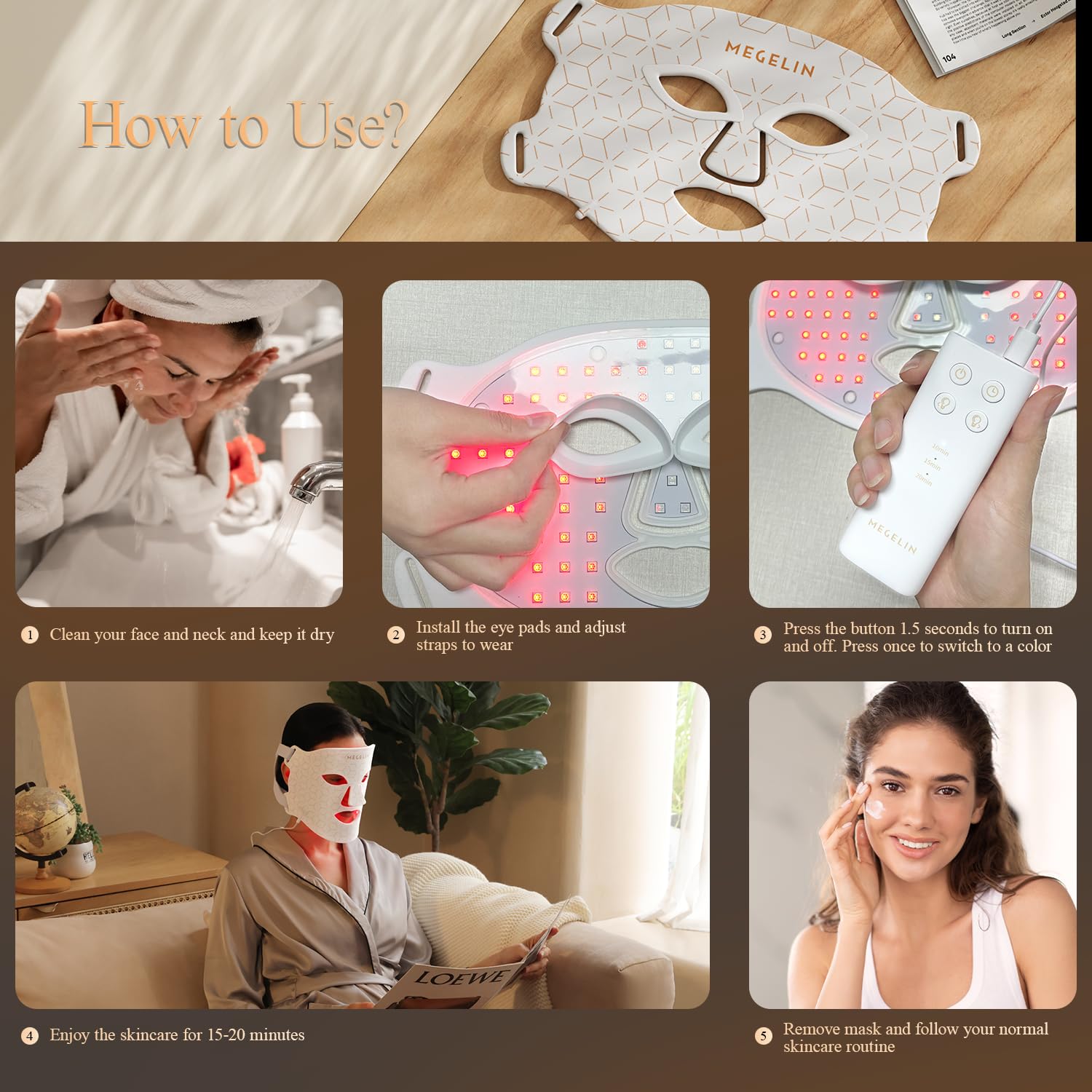 MEGELIN 7 color wavelengths options for different skin needs