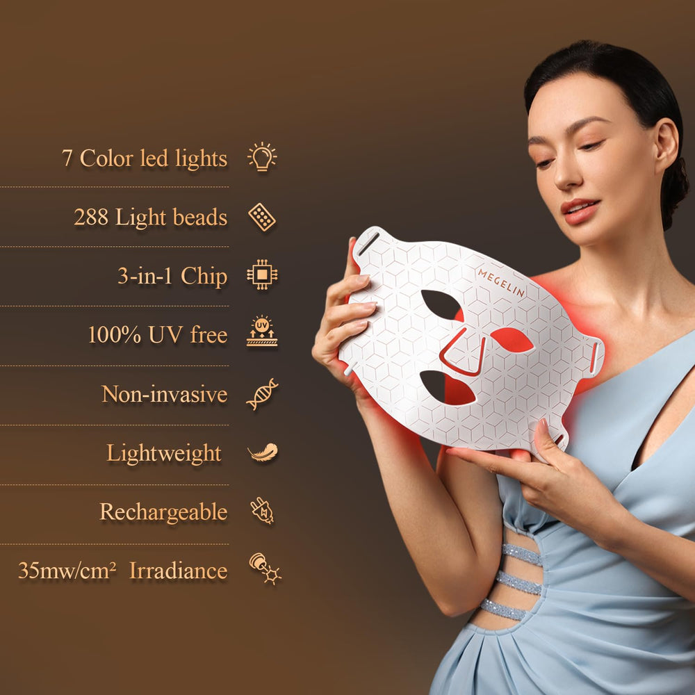 MEGELIN LED face mask flexible silicone for gentle skin contact