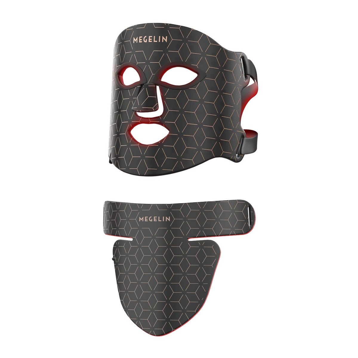MEGELIN LED face and neck mask front view with seven color options for skin care.