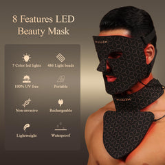 MEGELIN LED mask side view highlighting flexible silicone for comfortable wear.