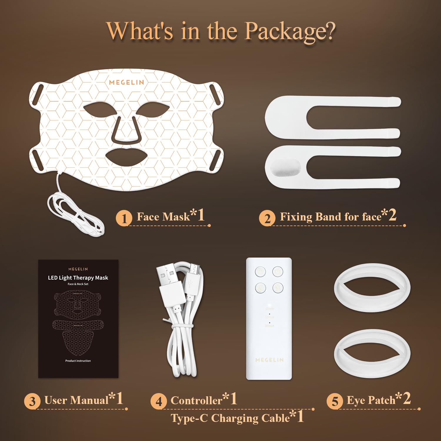 MEGELIN rechargeable LED mask enabling cordless sessions