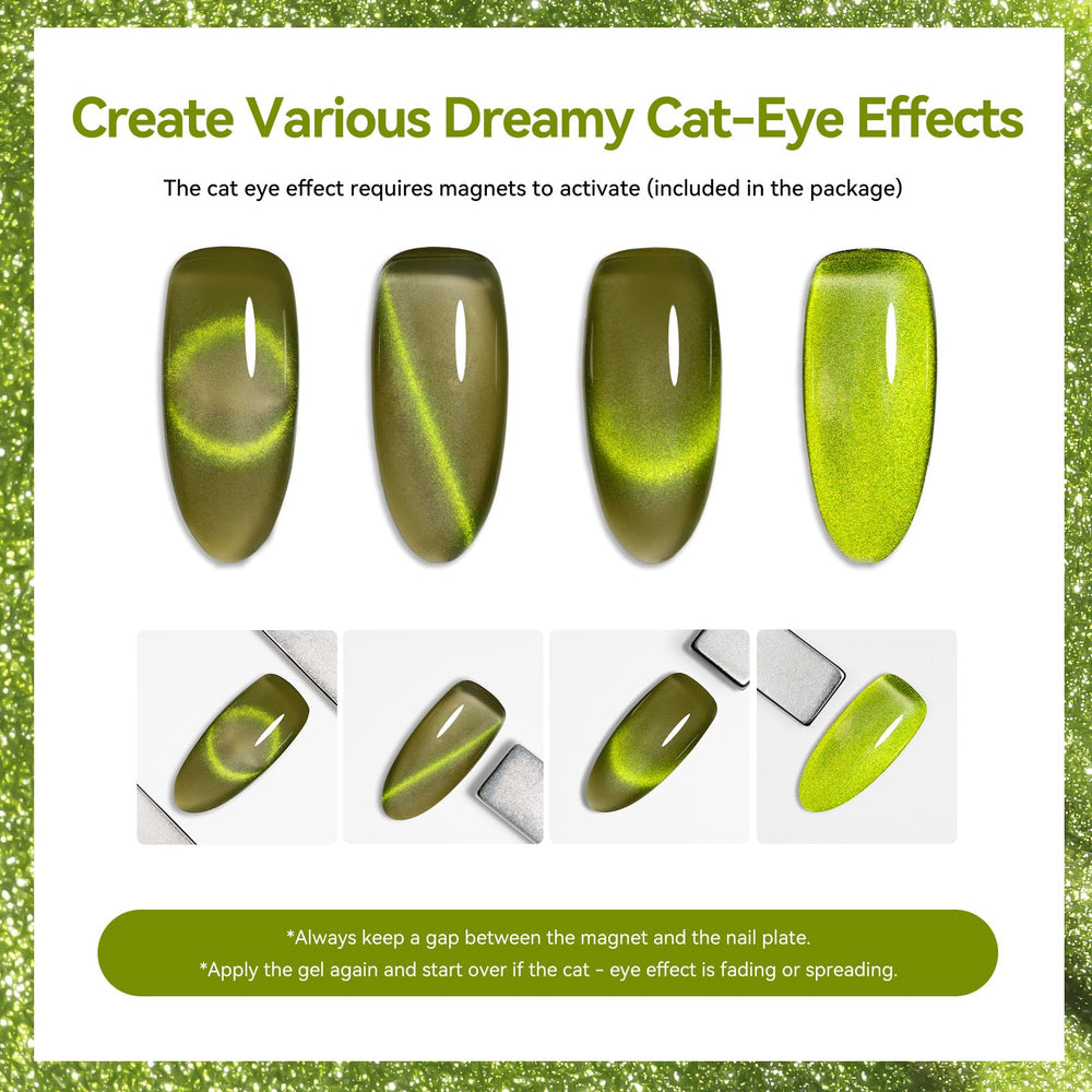 MEGIOR Aurora Green Nail Art setup at home enables easy DIY mani.