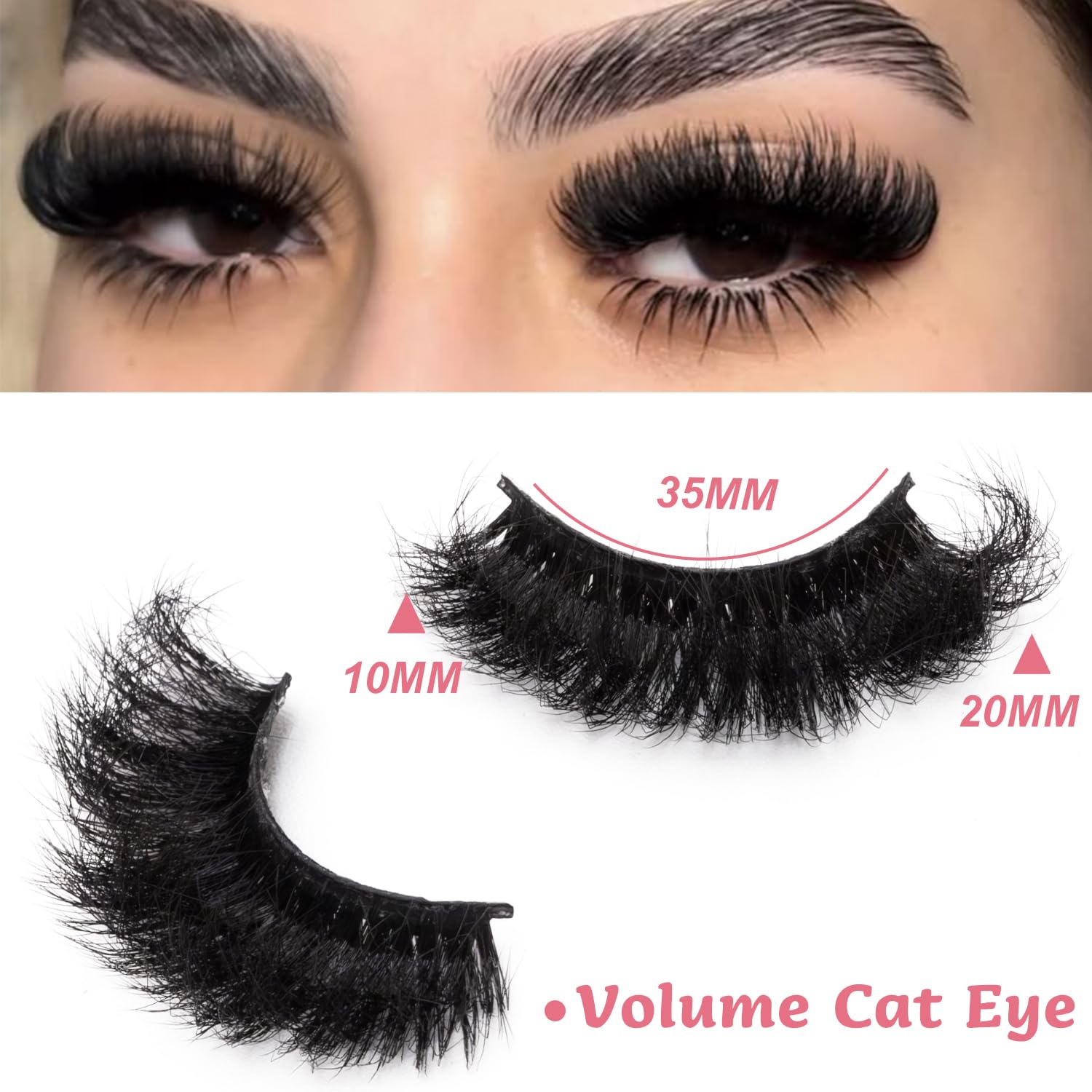 MEHALUSH 8D volume lashes with D curl for bold, eye-opening effect.