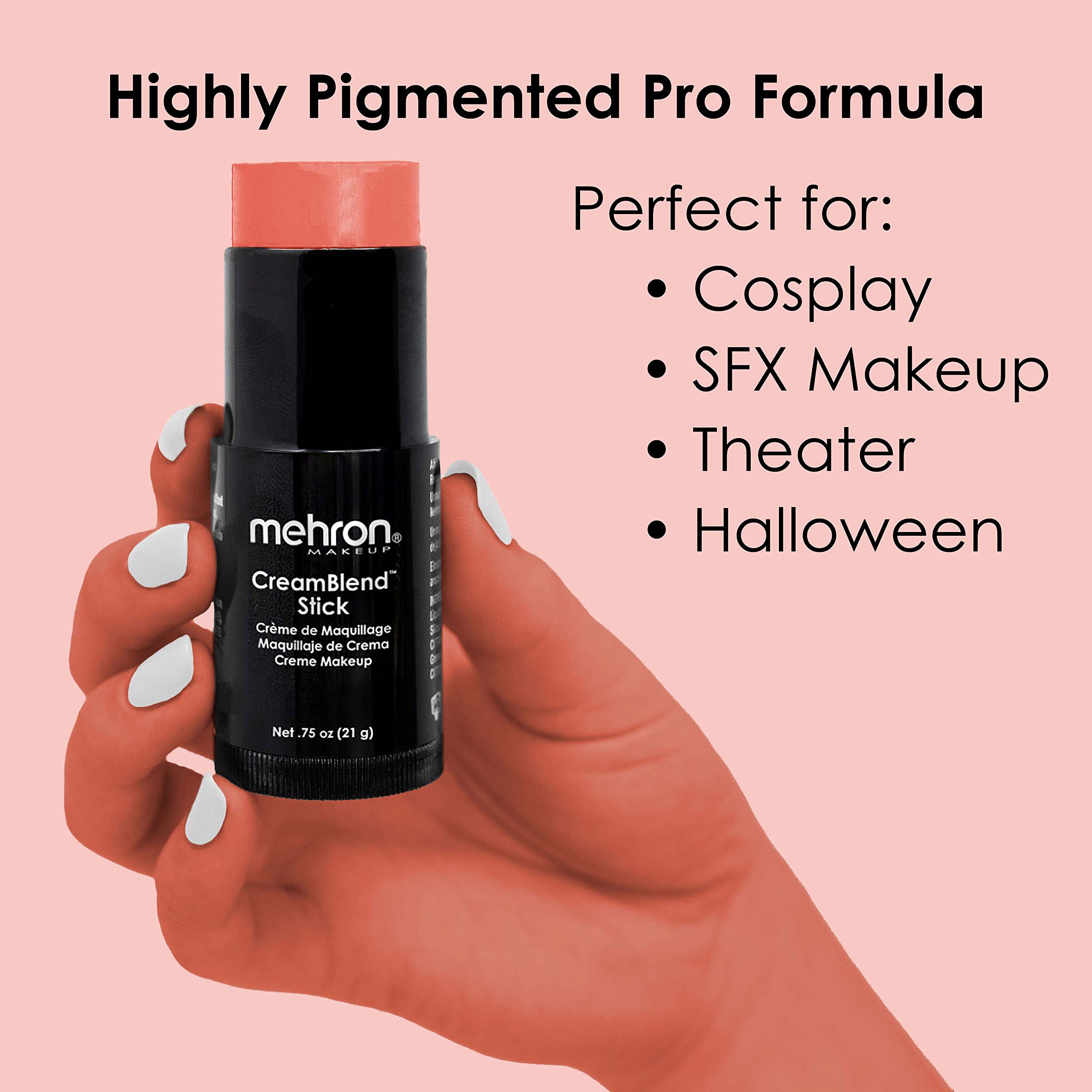 Studio-use Mehron CreamBlend Stick applying even color on skin