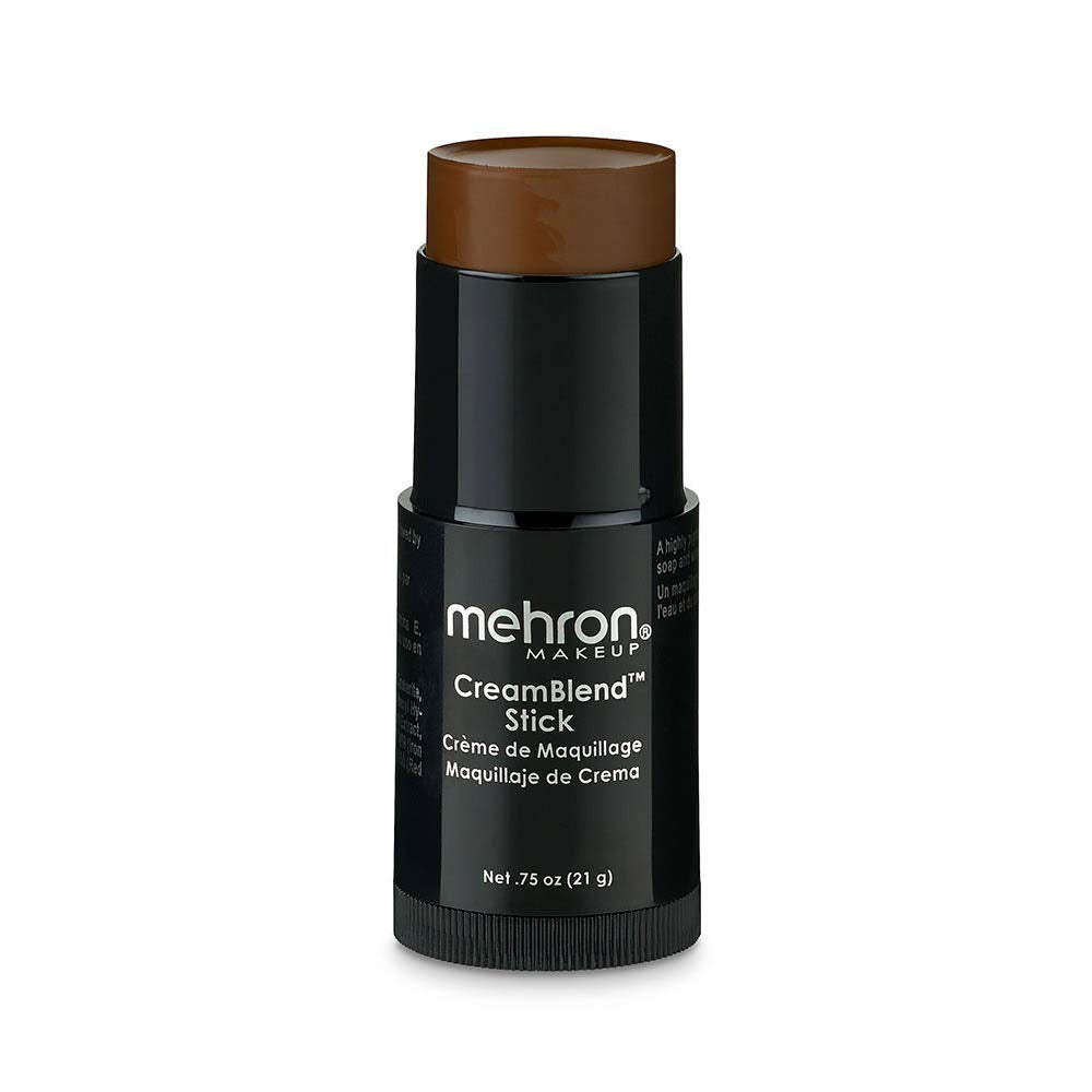 Mehron CreamBlend Stick swatch on skin showing rich pigment for stage makeup.
