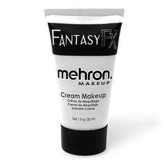 Mehron Fantasy FX Cream white face paint on skin for bold Halloween looks with easy removal