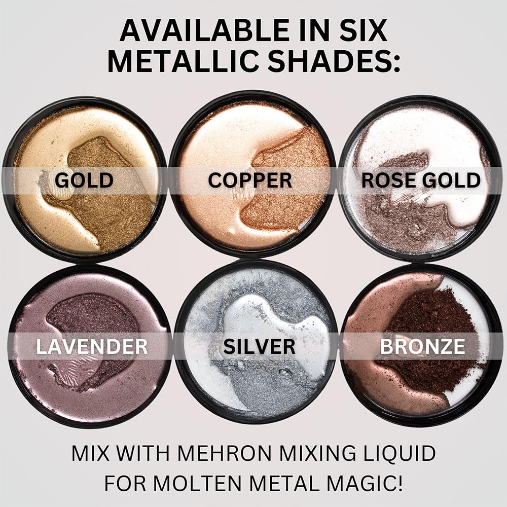 Mehron Metallic Powder Silver eye liner look with intense metallic finish