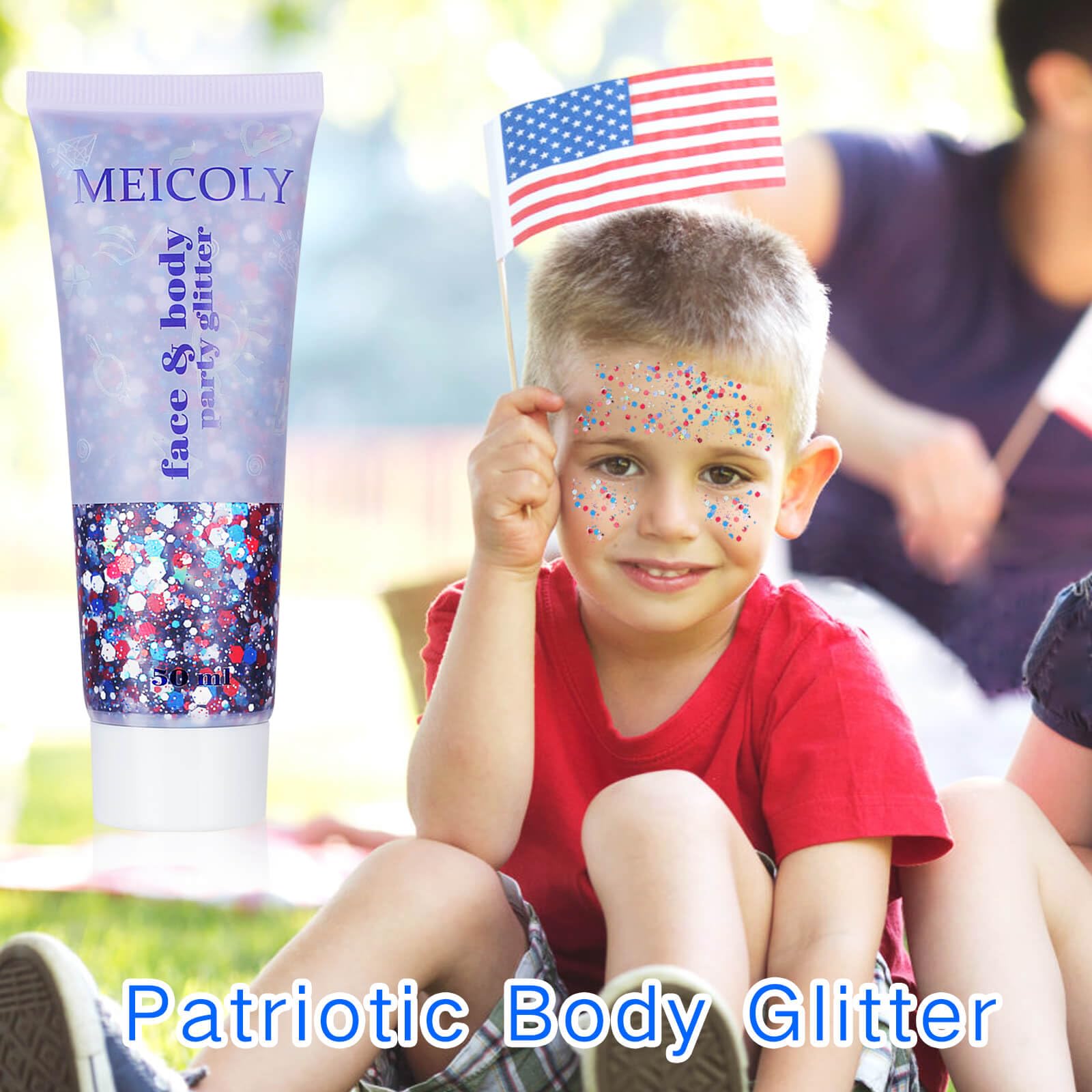MEICOLY 4th of July glitter body for bold accents