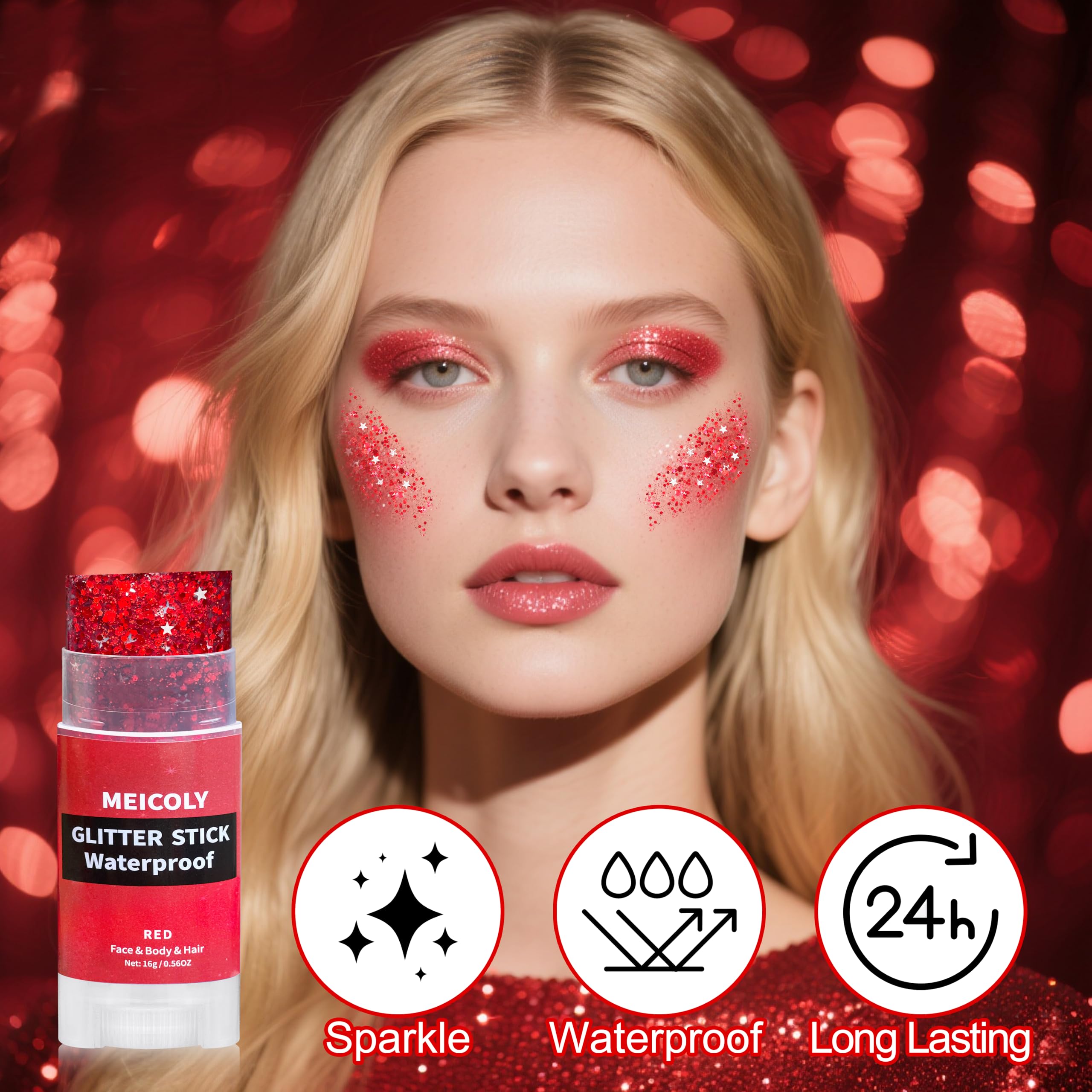 MEICOLY Arm glitter stick sparkles along skin for party-ready shine
