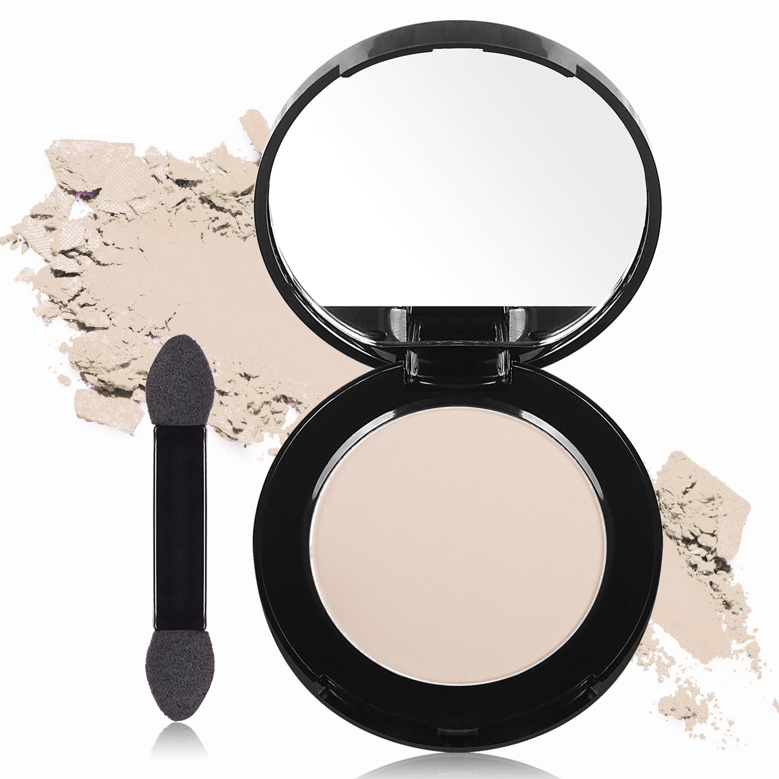 MEICOLY beige brown eyeshadow with mirror for on the go touch ups