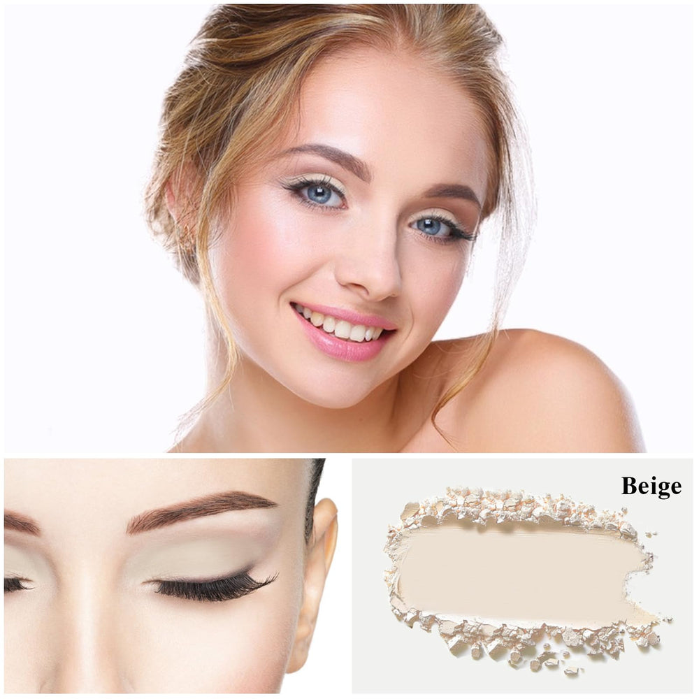MEICOLY beige matte eyeshadow showing rich pigmentation for natural lids.