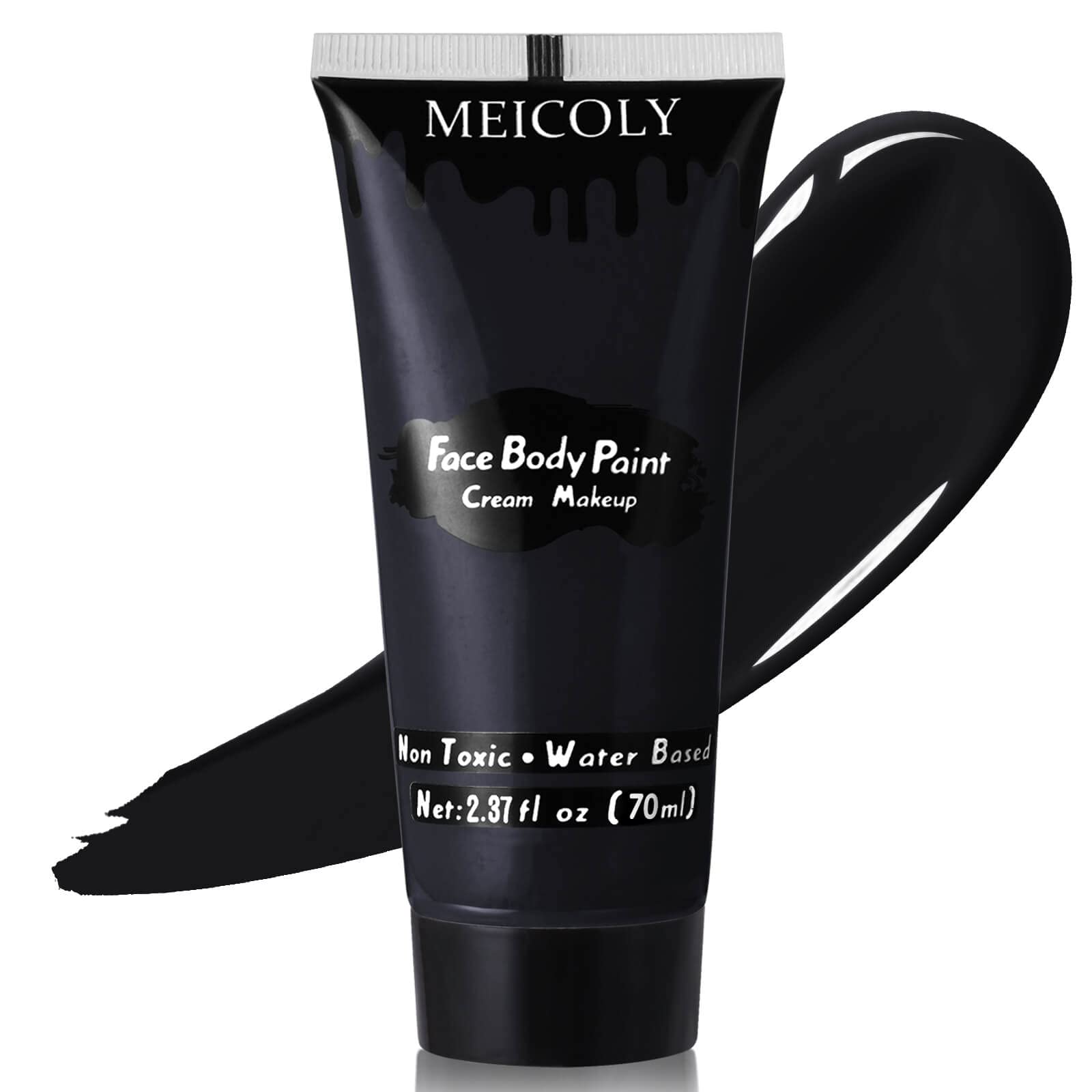 MEICOLY black cream face paint tube for smooth full coverage.
