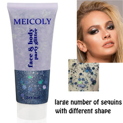 MEICOLY body glitter gel applies easily for radiant all-over glow