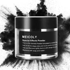 Meicoly charred ash SFX powder for realistic grime on stage characters