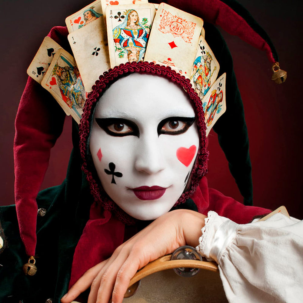 Meicoly clown makeup finish look ready for Halloween costumes and photos.