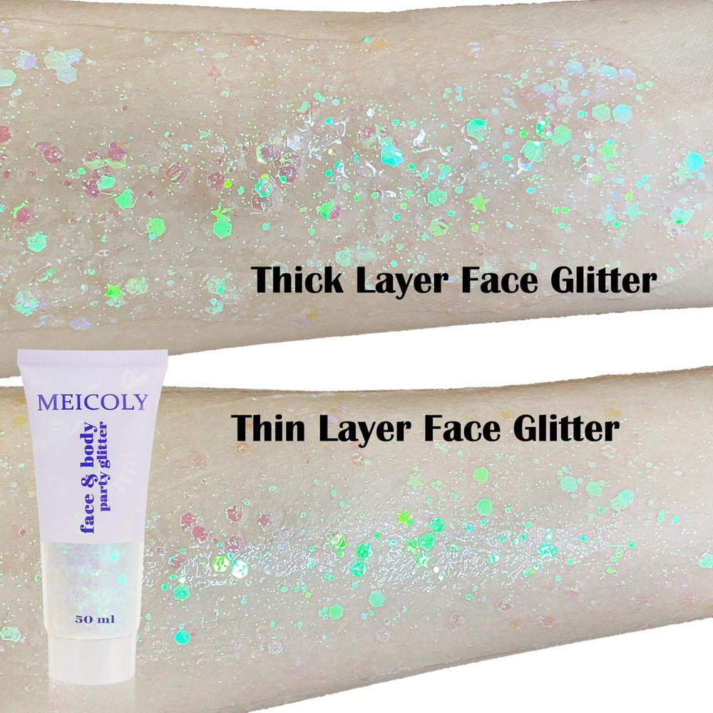 MEICOLY Collarbone-glitter-shine captures light during performances.