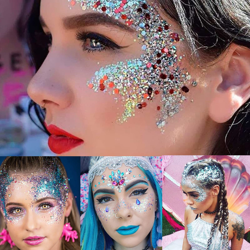 MEICOLY festival glitter hair gel adds shimmer to hairstyles