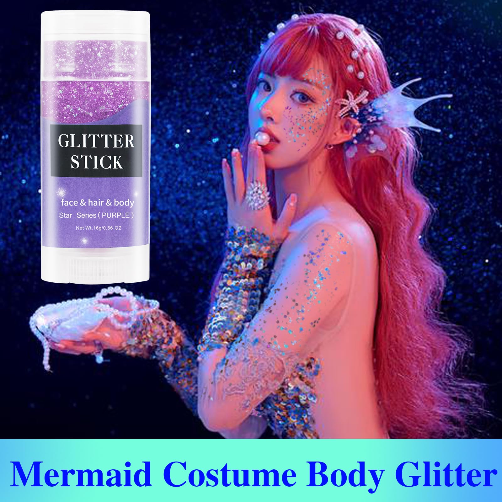 MEICOLY festival glitter for hair and skin adds shimmering drama