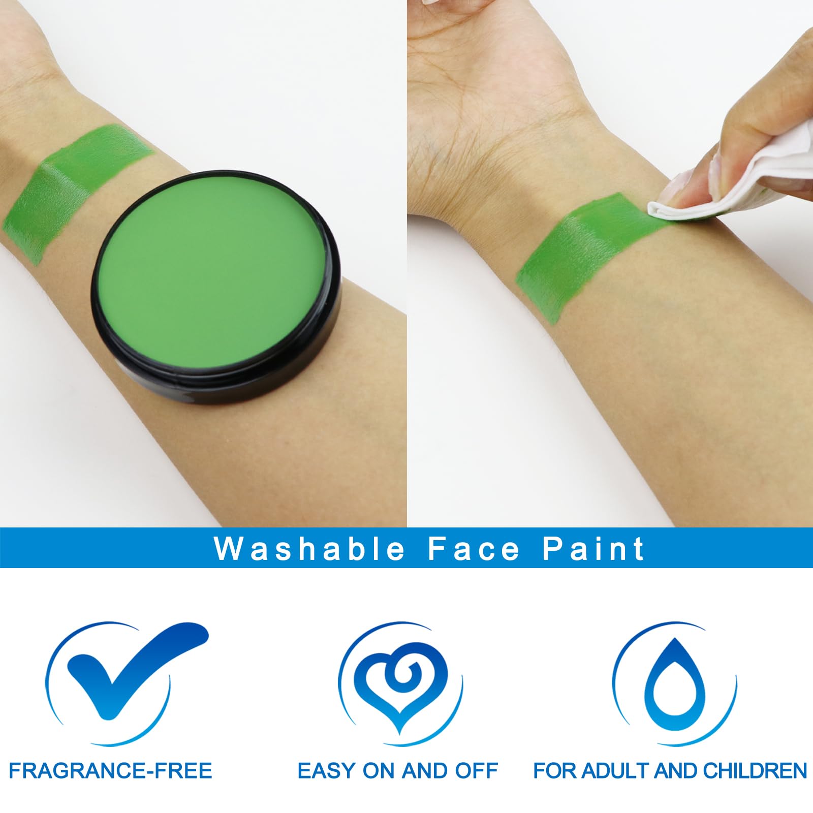 MEICOLY green face paint adult applying for Halloween or cosplay