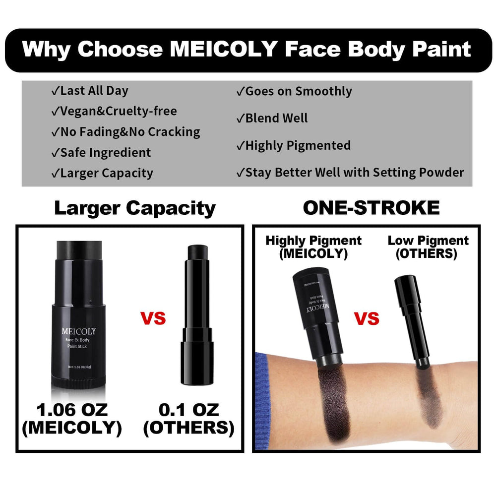 MEICOLY grey face paint stick suits cosplay, Halloween, and photoshoots for versatile looks