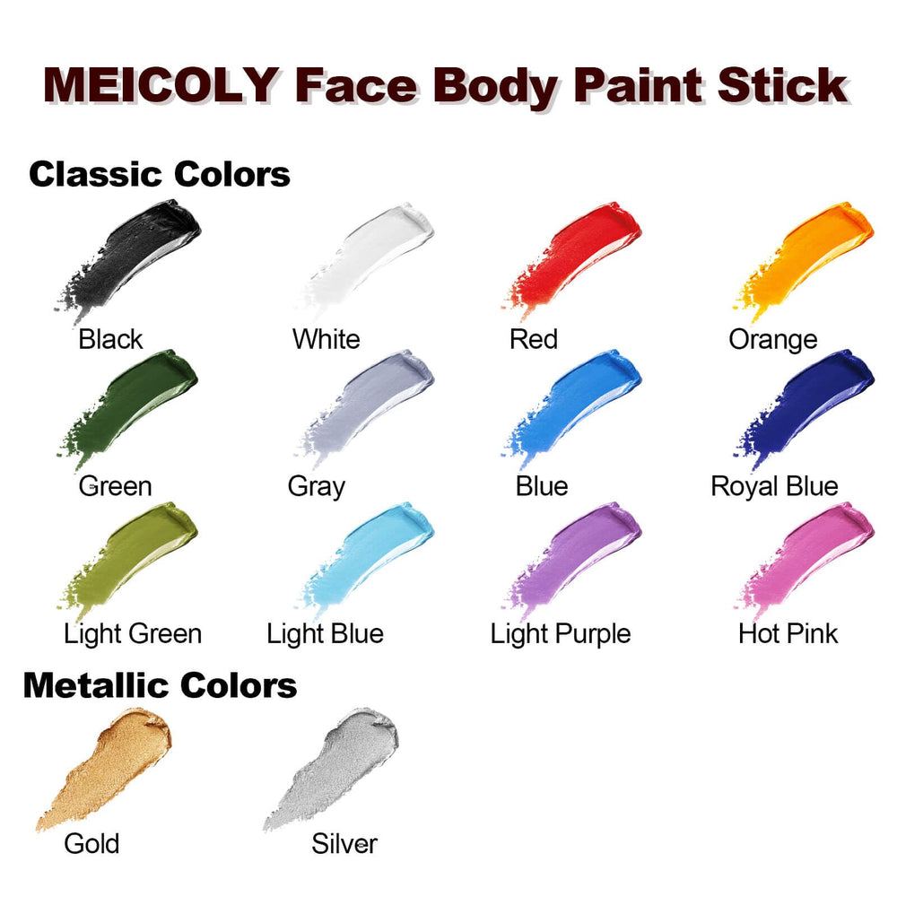 MEICOLY grey face paint stick offers long-wear performance for all-day events