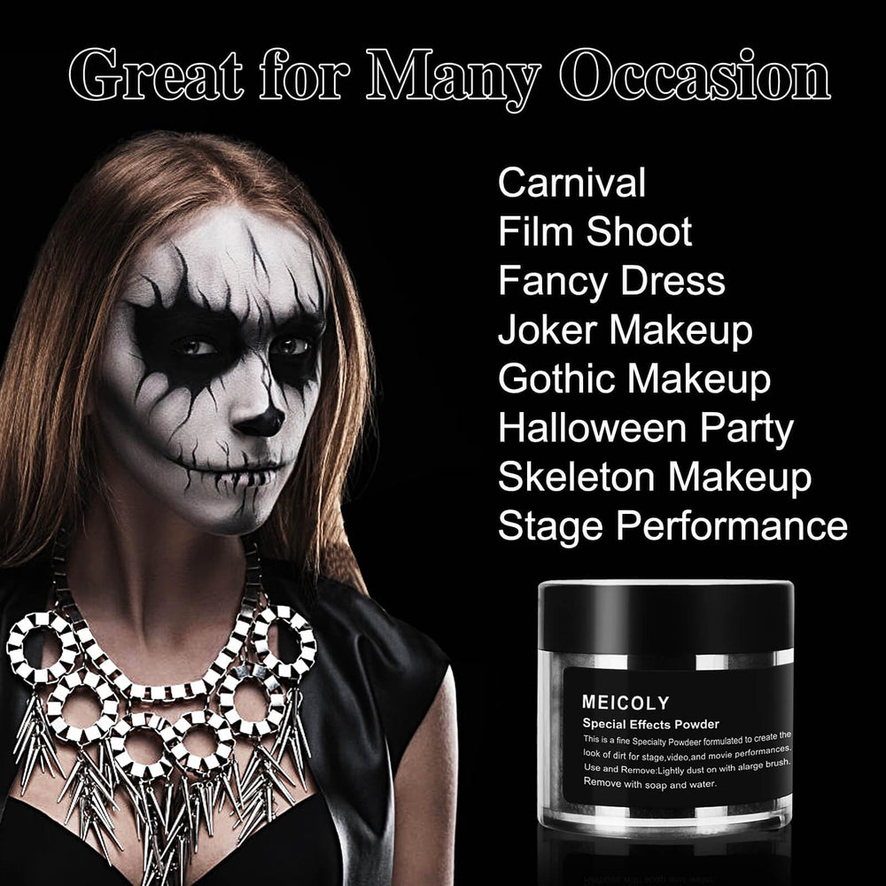 Meicoly Halloween dirt powder enhances costume realism with quick application