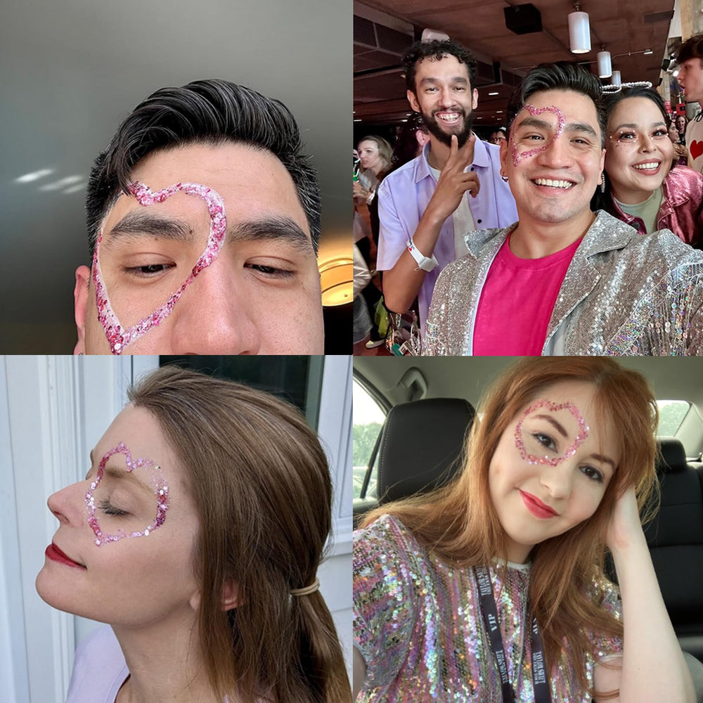 MEICOLY holographic pink glitter hair adds vibrant shimmer for concerts
