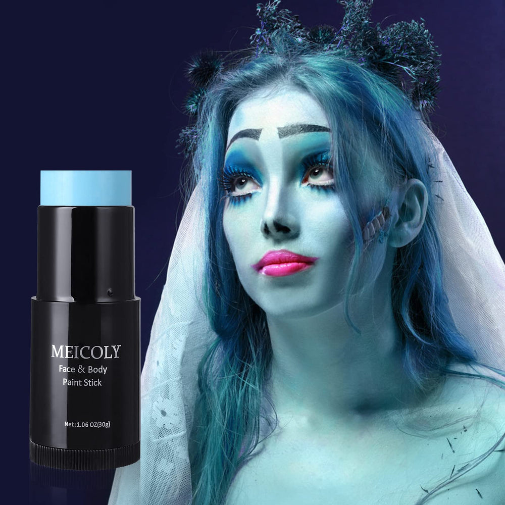 MEICOLY light blue paint swatch showing vibrant pigment for bold costume looks
