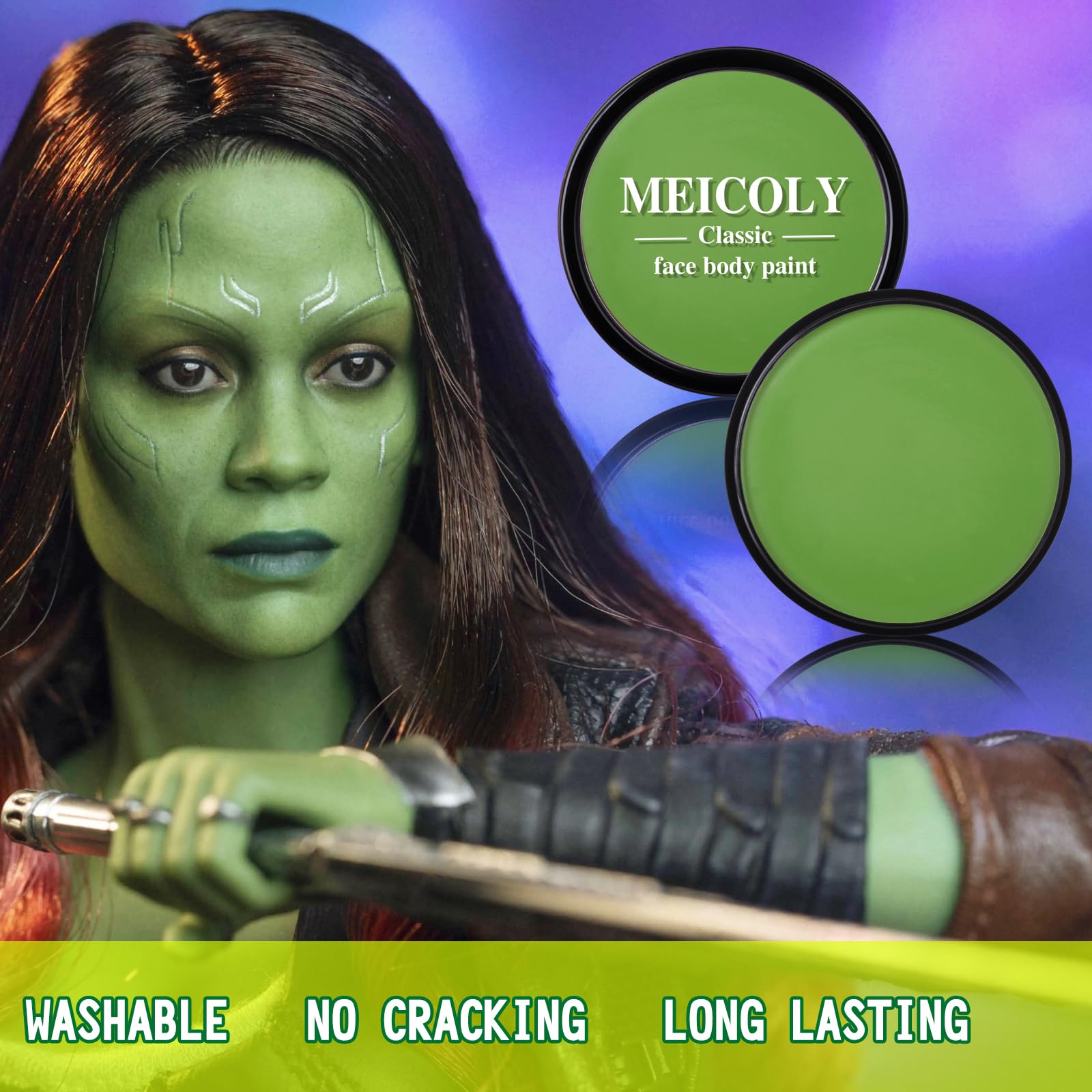 MEICOLY light green face paint ideal for St Patrick's Day celebrations