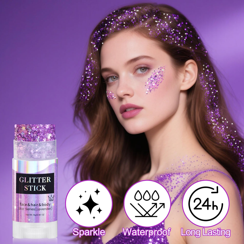MEICOLY arms glitter stick delivers versatile shine for skin and fabric accents.