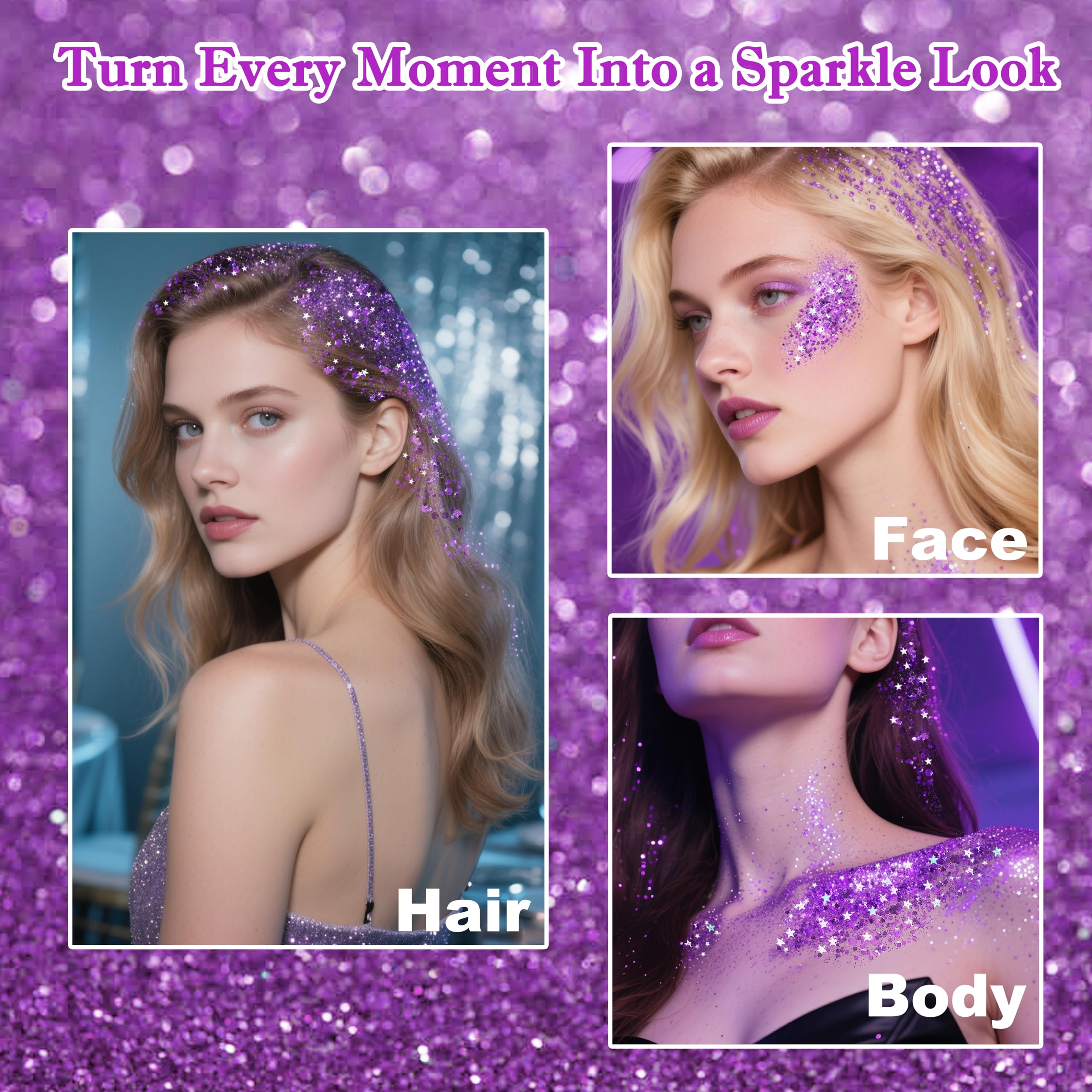 MEICOLY body glitter stick adds shimmering glow for parties and festivals.