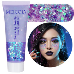 MEICOLY light purple glitter bottle pour enhances festival shimmer safely