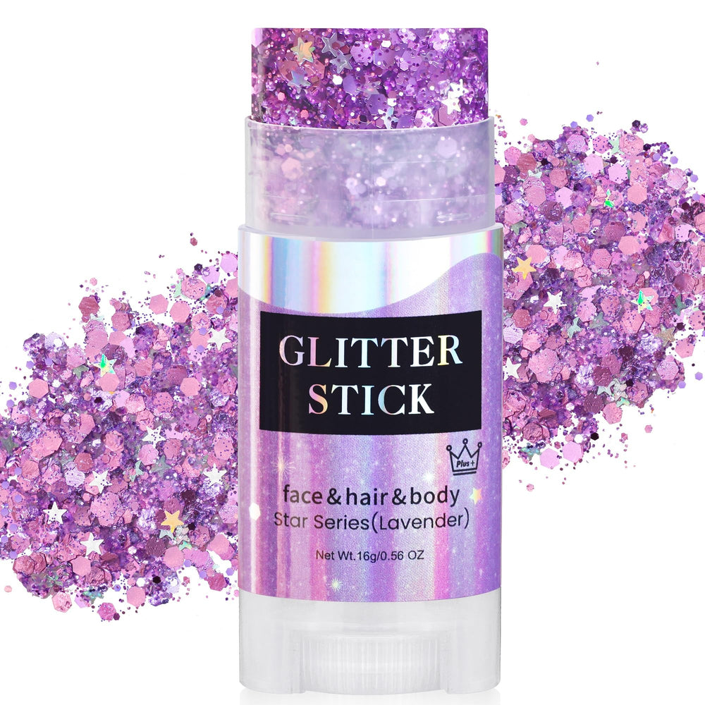 MEICOLY light purple hair glitter stick for easy application and lasting shimmer.