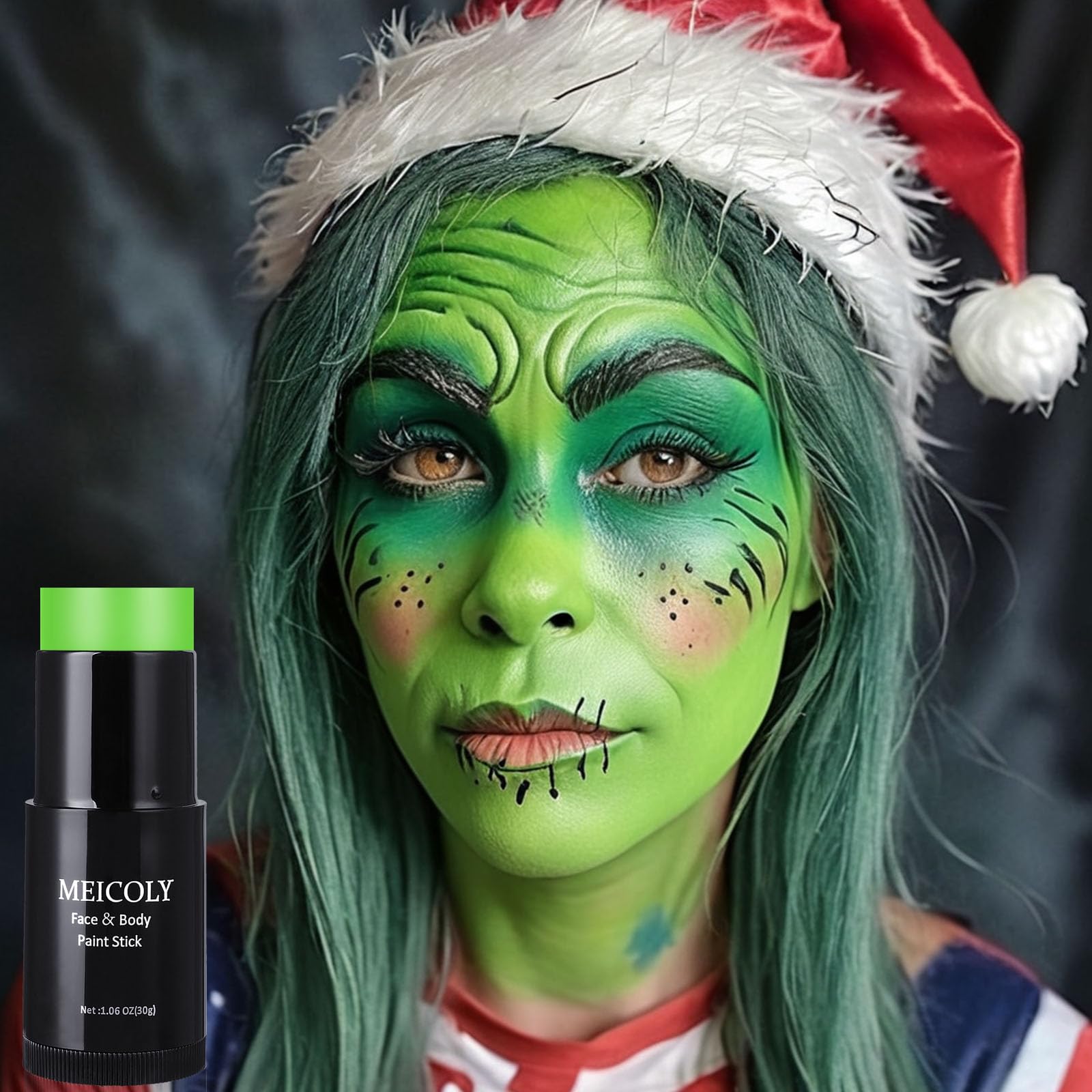 MEICOLY lime green face paint stays waterproof during outdoor use
