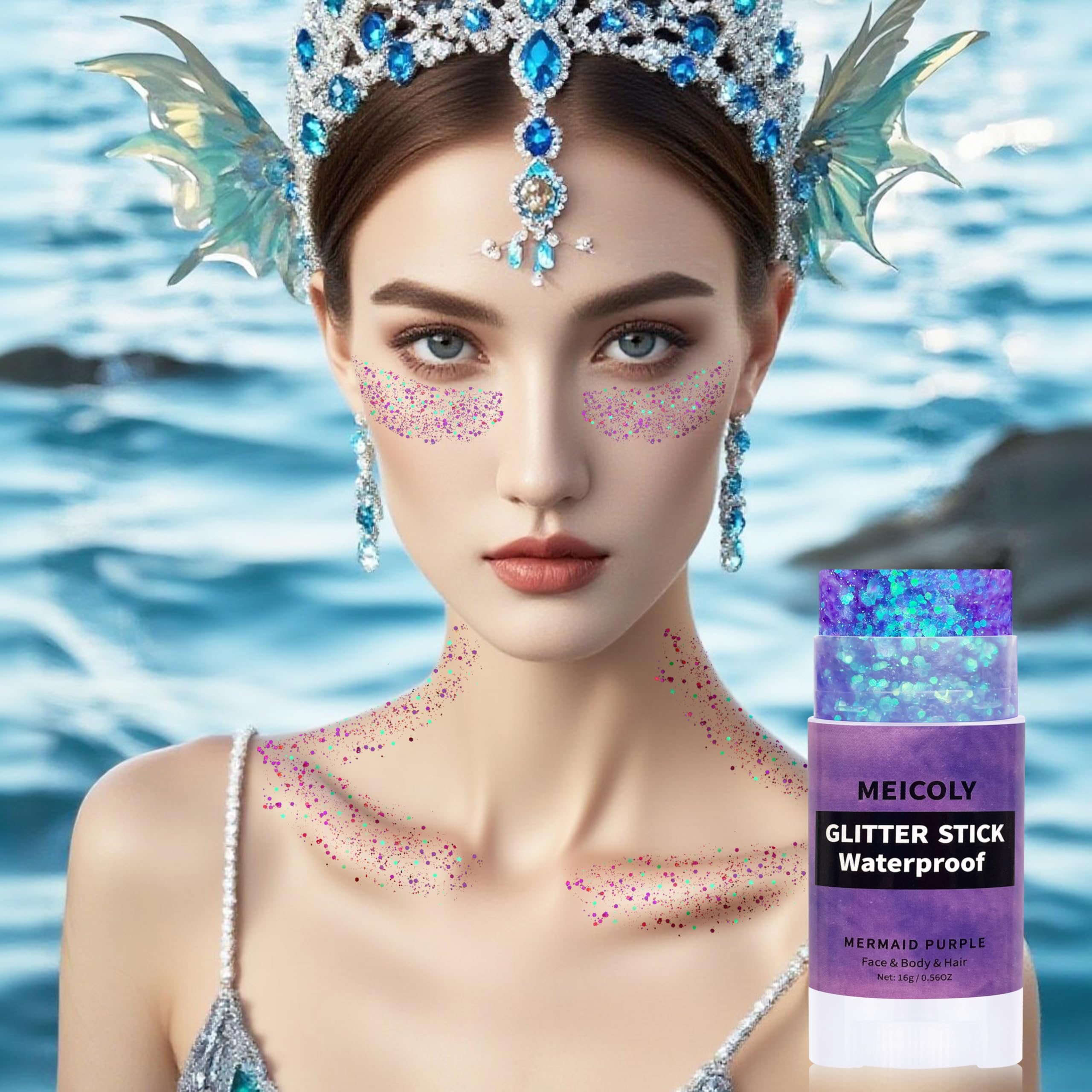 MEICOLY long-lasting glitter stick keeps shine from morning to night