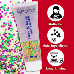 MEICOLY close-up of sequins emphasizes festival-ready shimmer.