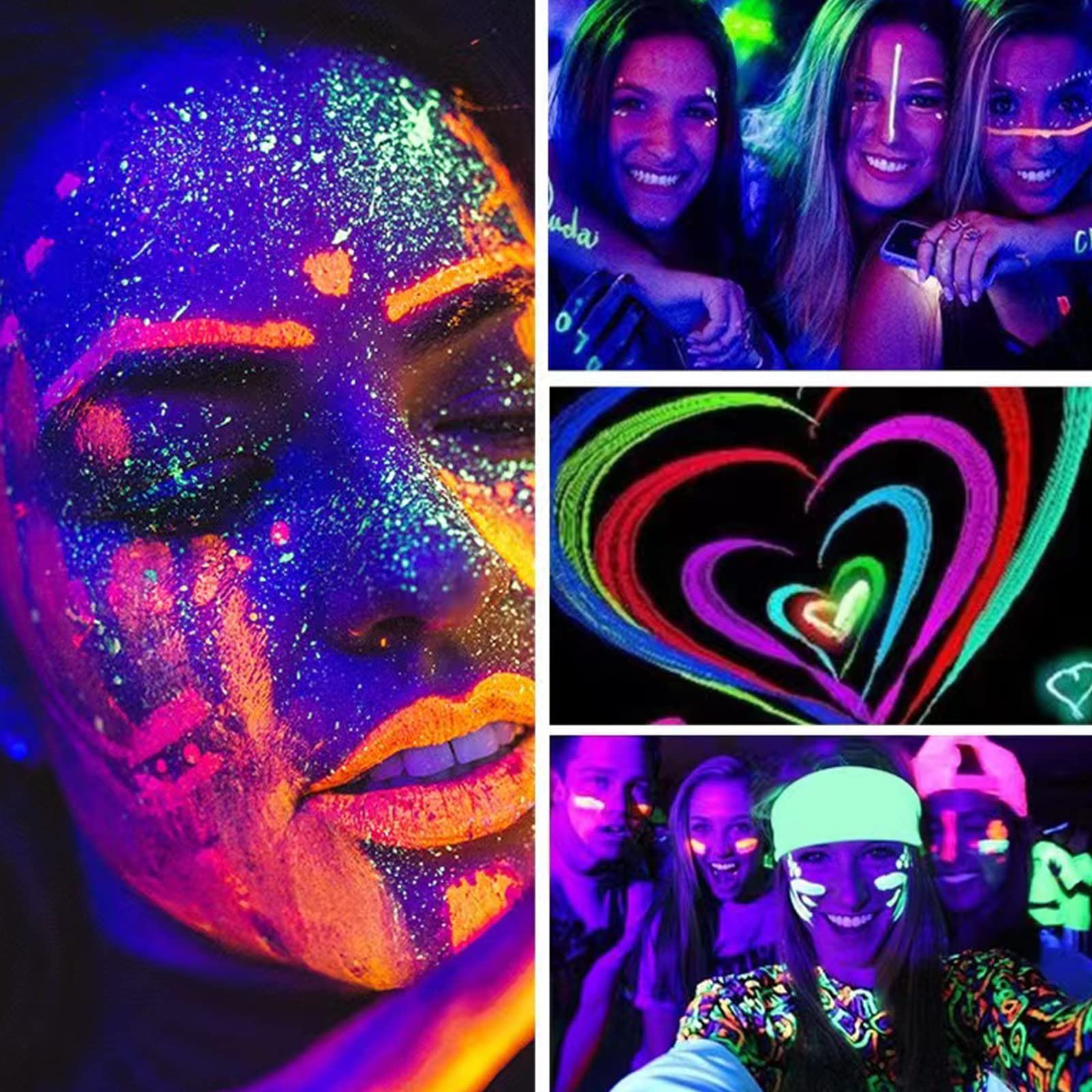 Meicoly Neon face paint magenta neon easy removal and glow