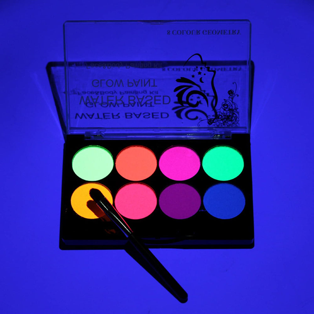 Meicoly Neon face paint palette eight colors for glow looks
