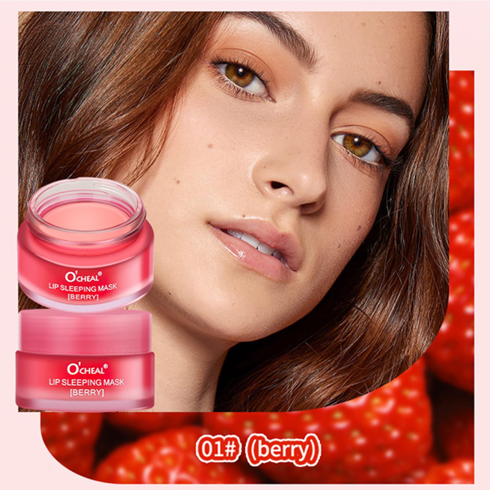 MEICOLY Nourish Lip Sleeping Mask berry scoop shows precise, mess-free nightly application.