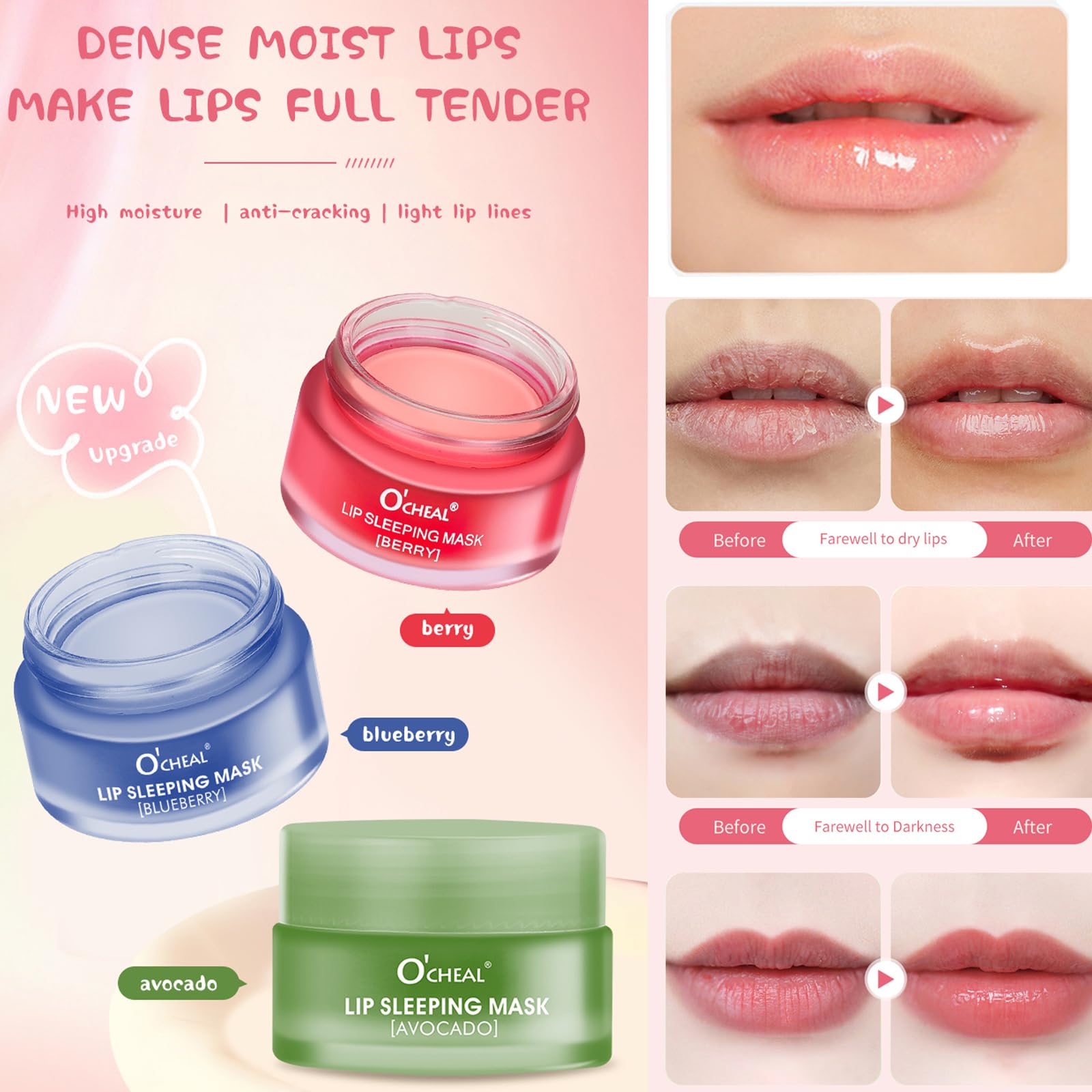 MEICOLY Nourish Lip Sleeping Mask berry scent provides pleasant bedtime aroma.