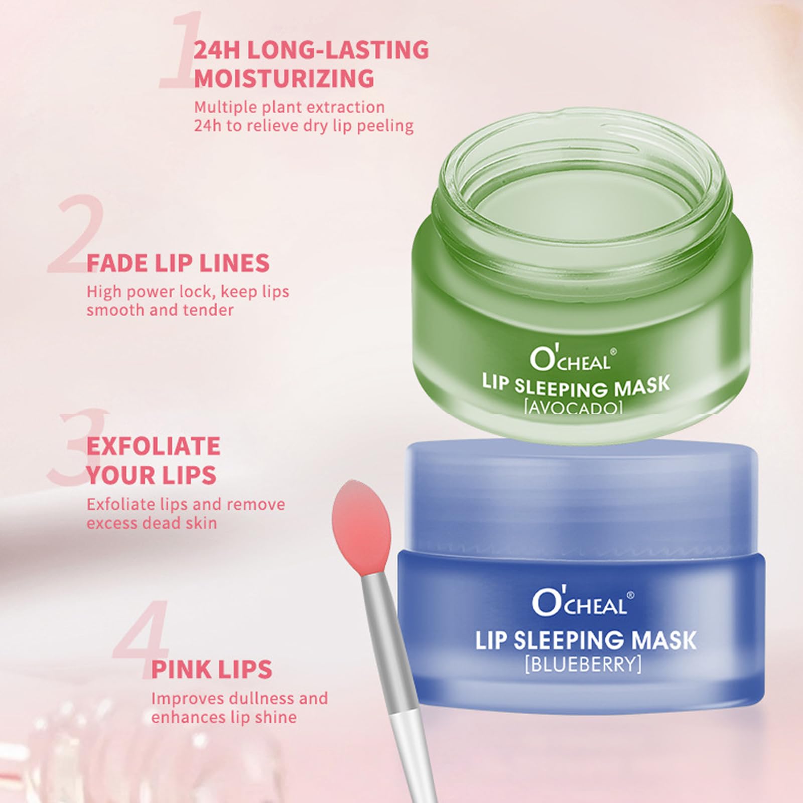 MEICOLY lip mask hydrates and nourishes overnight for plump morning lips.
