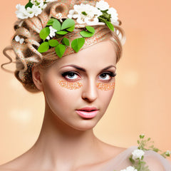 MEICOLY Orange Glitter Stick in hair for a shimmering, lightweight highlight.