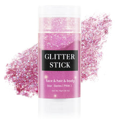 MEICOLY pink body glitter stick close-up for radiant, long-lasting sparkle