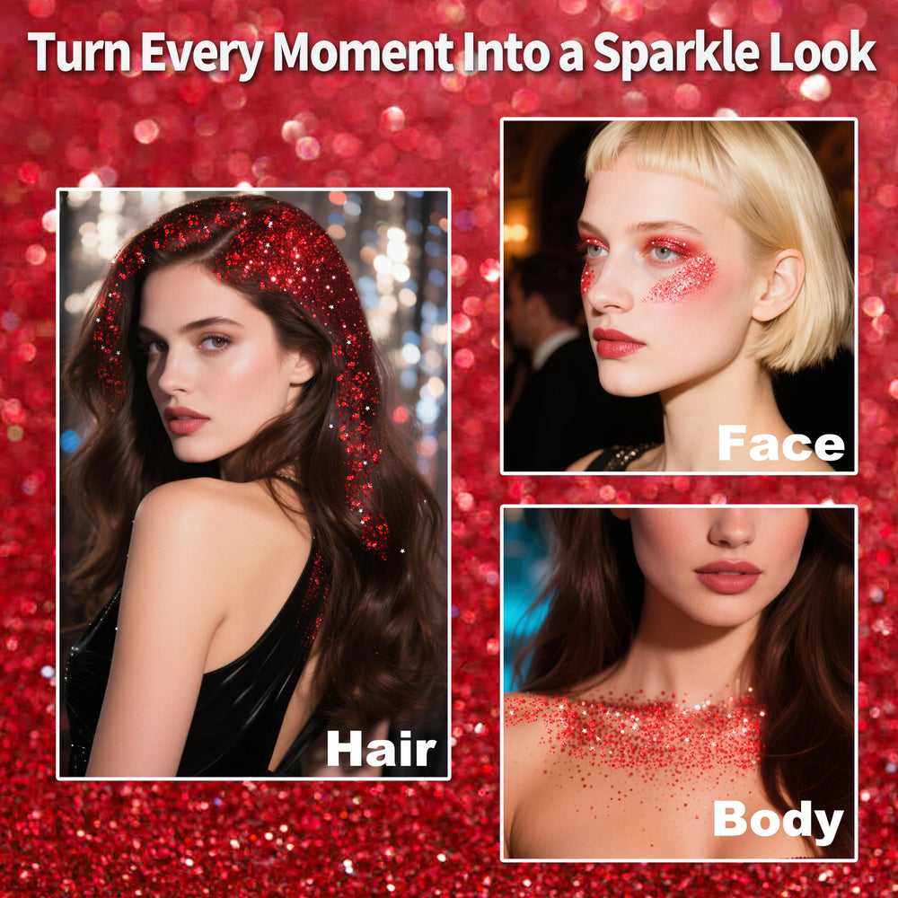 MEICOLY Red Body Glitter Stick glow adds radiant skin shine
