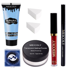 MEICOLY Sally makeup kit face paint in light blue for authentic Sally cosplay